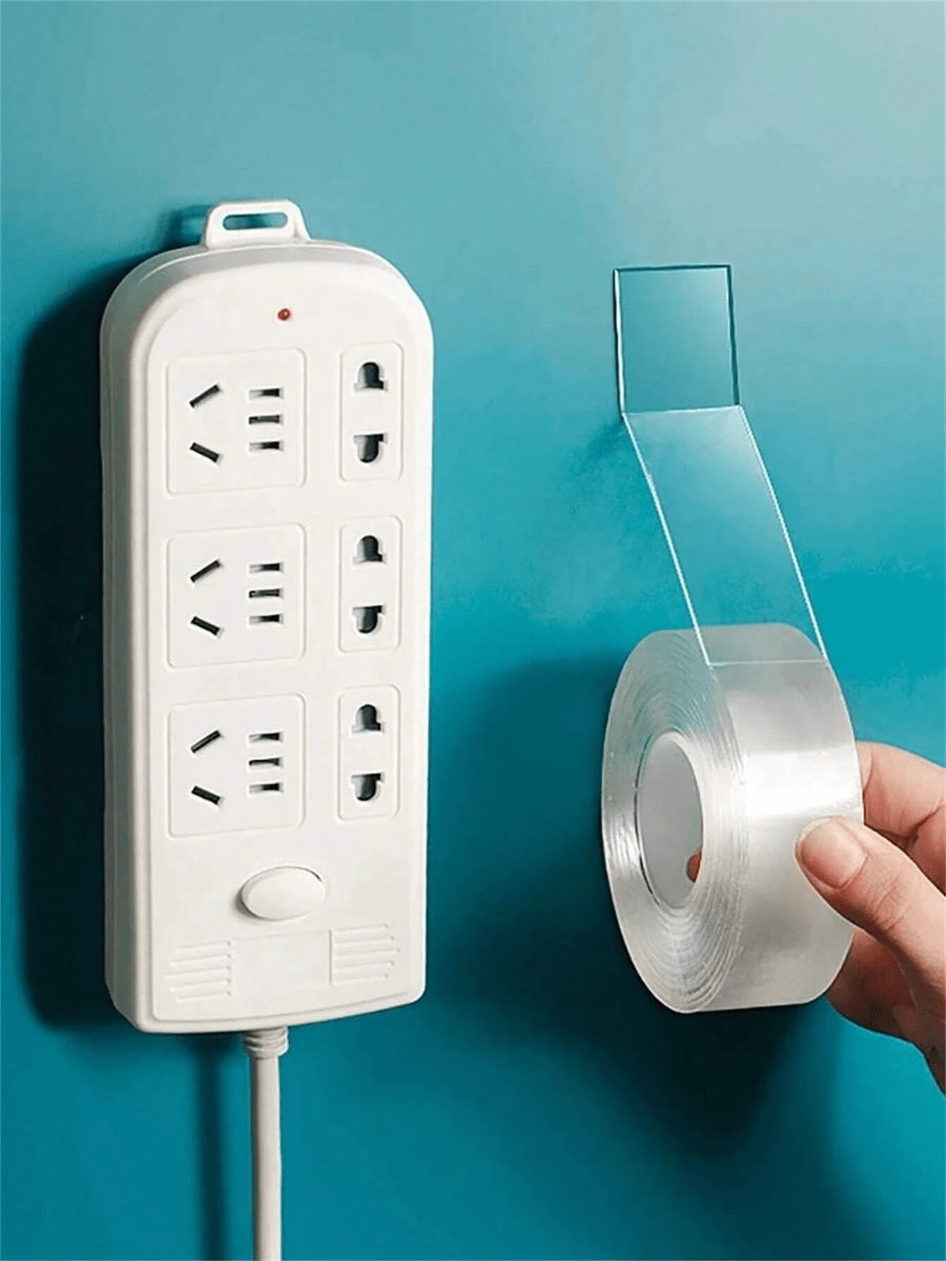 1pc High Viscosity Nano Double-Sided Adhesive Tape With Strong Thick Hook And Washable Translucent Acrylic Material