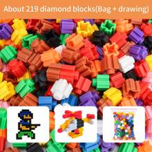 Variable Block Diamond Building Blocks Set - Colored Plastic Building Toys, Tandem Diamond Building Blocks Toys, Assembly Models, Fun Variable Block Diamond Insert Blocks - Multicolor - View 11