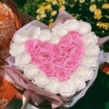 1 套情人节花束心形造型器插花支架花束支架花艺布置工具造型器，爱心花 DIY 花瓶配花束包装材料和配件 - 白色 - 查看 12