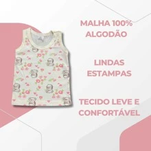 Kit 3 Regata Camiseta Bebê 100% Algodão Algodão Menino Menina Verão Calor