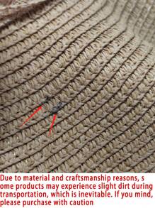 3件套女士沙滩手提包（带肩带）、女士沙滩帽和化妆包、字母A-Z沙滩配饰包、带侧袋的个性化礼品包、带围巾的沙滩包、女士卡其色波浪沙滩遮阳帽 - 卡其色 - 查看 11