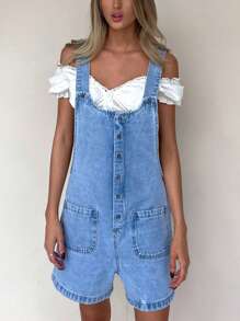Women Denim Overalls & Jumpsuits - Blue - View 1