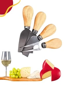 Cheese Cutting Set 4 Pieces Stainless Steel Knife Spatula Kit - Màu nâu  Mocha - Xem 3
