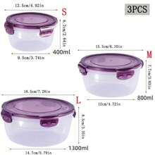 1pc/2pcs/3pcs/4pcs Purple PP Transparent Airtight Food Storage Containers, Leak-Proof Design For Fridge & Microwave - Purple - View 16