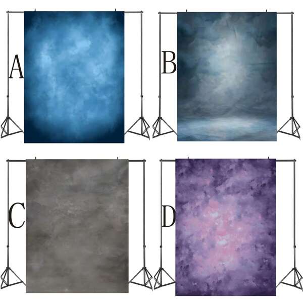 Adult Art Portrait Abstract Texture Background Fabric Blue Gray Purple Background Art Photo Photography Photo Studio Banner Vinyl