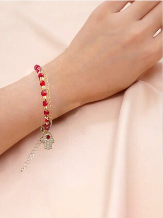 Fashionable & Versatile Palm Bead Decor Women Bracelet