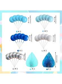 5 - 29 Stück bunte Schaumstoffkugeln als Kuchendekoration, bohemian-stil Kuchendekoration, imitierte Palmblatt-Papier-Fächer als Kuchendekoration, Serien in Blau, Pink, Gelb, Grün oder Lila, geeignet für Taufe, Gender-Reveal-Party, Geburtstag, Rentnerparty, Junggesellinnenabschied für Männer und Frauen, Hochzeitstorte, Valentinstag, vielfältige thematische Kuchendekoration