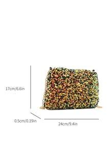 A Piece Of Glitter Makeup Bag Is A Fashionable And Practical Beauty Accessory, Suitable As A Valentine's Day Gift. Detailed Description As Follows: I. Appearance Design Glitter Element: The Entire Bag Is Decorated With Shiny Glitter, Adding A Sense Of Luxury And Fashion. The Bag Shines Brilliantly Under Light, Becoming The Focus For Beauty Enthusiasts.,For Holiday Beach, Bathroom Collection, Bedroom Collection, Large Capacity - Multicolor - View 4