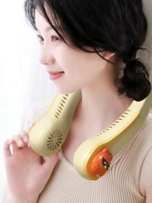 Portable Flexible Neck Fan USB Rechargeable Camping Traveling Training Fast Cooling - Yellow - View 5