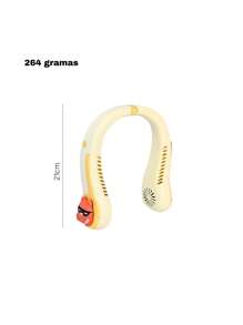 Portable Flexible Neck Fan USB Rechargeable Camping Traveling Training Fast Cooling - Yellow - View 2
