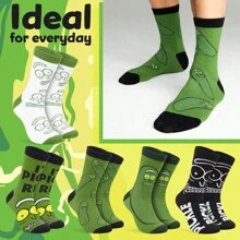 Rick & Morty Calf Length Socks Pack Of 5 Soft Breathable Funny Gift - Multicolor - View 4
