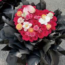 1 套情人节花束心形造型器插花支架花束支架花艺布置工具造型器，爱心花 DIY 花瓶配花束包装材料和配件 - 白色 - 查看 3