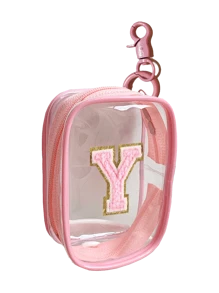 Portable Mini Transparent Zipper Storage Bag, Towel Embroidered Letter, Small Multi-Function Storage Bag, Earphone & Charger Storage Box With Keychain, Transparent Travel Accessories, Exquisite And Compact, Suitable For Storing Small Items, Cable Storage Bag, Bracelet Pouch - Pink - View 18