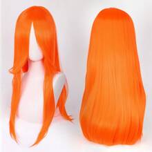 FULCRUM 24 Inch Pink Blue Green Black Anime Costume Long Straight Cosplay Wig Heat Resistant Synthetic Fibers Wig For Party Halloween Christmas