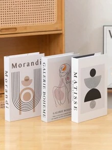 1pc/3pcs Fashionable Decorative Books, Modern Minimalist Folding Fake English Books, Craft Decorative Book Models, Suitable For Cafe, Hotel, Study Room, Nordic Style (Not Openable) Best Gifts Birthday Graduation