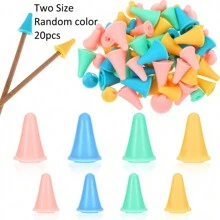 20pcs Colorful Knit Knitting Needles Point Protectors 2 Sizes Needle Tip Stoppers For Knitting Craft,Quilting, DIY Art And Sewing
