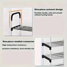 6-Layer Aluminum Tube Shoe Rack, Shoe Rack, Shoe Rack, Stainless Steel Multifunctional Storage Rack, Modern And Simple Shoe And Hat Rack, 1 Piece, Shoe Rack With Handle, Used To Store And Organize Items, Save Space, Have Larger Intervals, Durable, Easy To Assemble And Maintain, Suitable For Home Use - Grey - View 4