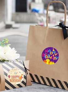 500 sztuk/rolka Styl urodzinowy Przyjęcie Samoprzylepne naklejki, Nadaje się do tortu, prezentów, banerów, etykiet, naklejek uszczelniających, kart, pudełek, dekoracji imprezowych DIY, Wodoodporne etykiety PVC bez kleju