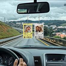 Pendentifs de voiture personnalisés avec photo, intérieur en acrylique transparent personnalisé pour rétroviseur de voiture, photos de voiture personnalisées, cadeaux d'anniversaire personnalisés, cadeaux de Noël, cadeaux de la Saint-Valentin, cadeaux d'anniversaire, cadeaux de couple, cadeaux pour la fête des mères, cadeaux pour la fête des pères, cadeaux commémoratifs pour animaux de compagnie, cadeaux pour conducteurs, petits amis, petites amies, parents