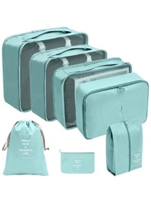 7 Pieces Kit Organizer Bags For Suitcase Clothes Luggage Travel - 隨機的 - 查看 7
