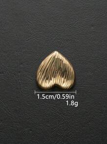 10 Peças/Pacote Botões de Metal Vintage com Listras Verticais Amassadas em Formato de Coração, Decoração Versátil para Casacos, Camisas, Suéteres, Blazers, Jaquetas, Sapatos, Bolsas, Costura DIY - Multicolorido e Multitamanho