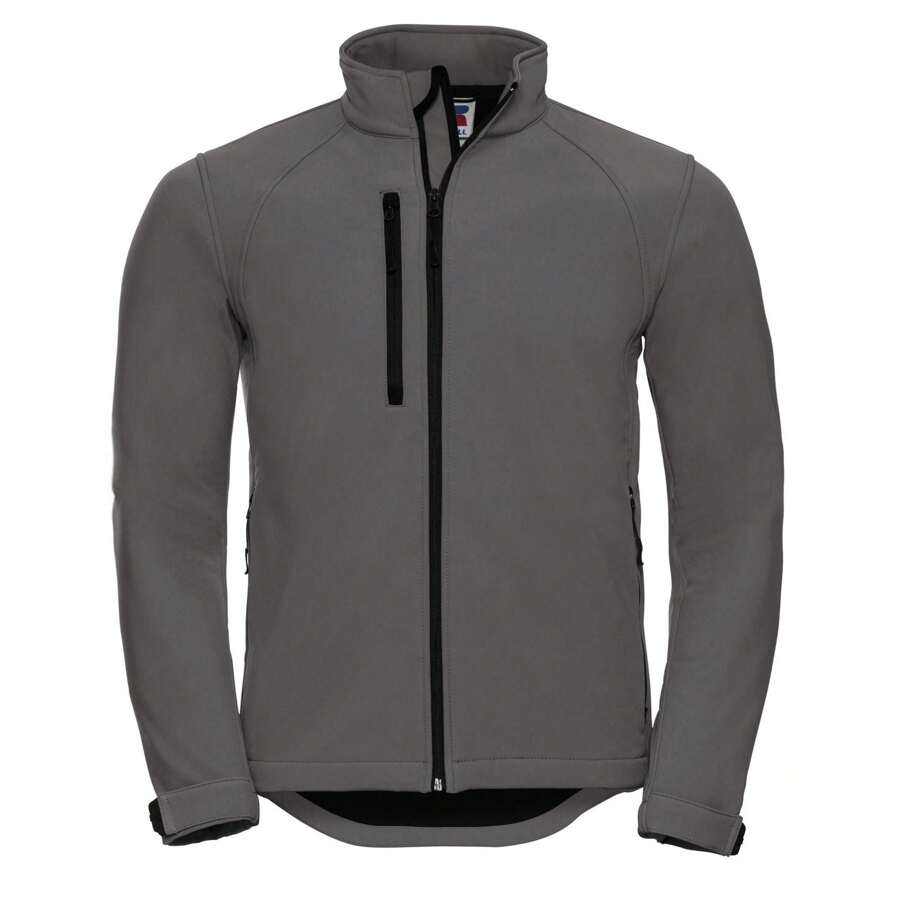Russell Europe Mens Water Resistant & Windproof Softs Jacket (Titanium) - 92% Polyester/8% Elastane - Grey - View 1