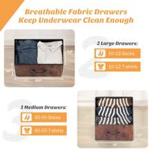 2 Drawer, 4 Drawer, 5 Drawer, 6 Drawer, 7 Drawer, 8 Drawer, 9 Drawer, 10 Drawer Fabric Dresser For Bedroom, Tall Chest Of Drawer Organizer Storage Cabinet For Closet, Entryway, Brown - 棕色 - 查看 8