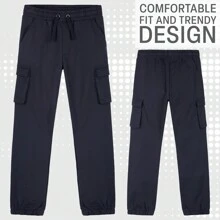 City Comfort Cargo Joggers With 4 Pockets Comfy Casual Stylish Sweatpants Gift - Navy Blue - View 4