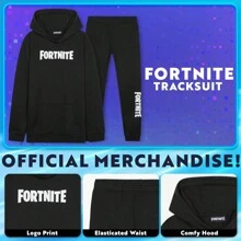 Fortnite Tracksuit Set Comfy Loungewear Activewear Gaming Gift - Black - View 2