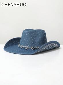 1 peça chapéu de jazz de cowboy ocidental destacável com strass em estilo boêmio e, adequado para festivais de música, eventos com tema de faroeste, festas vintage, dramatização, noites de fantasias, bailes de fim de ano, festas de solteiros, comemorações de aniversário, apresentações no palco, todas as estações - cartola - Ver 13