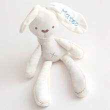 1 Peça Brinquedo de Pelúcia de Coelho Bordado Personalizado, Pode Bordar Texto, Nome, Aniversário, Logotipo, Presente Ideal para Dia dos Namorados, Aniversário, Cor de Bordado Personalizável, Textura Suave, Presente Surpresa, Coelho Elegante, Coelho Fofo, Presente para Pais, Namorada, Dia do Professor, Batizado, Festa, Halloween, Natal