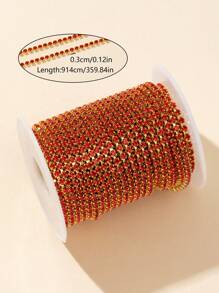 1 卷 3 毫米 5 米/10 米超闪亮水钻链，手工缝纫装饰链，DIY 装饰链，婚纱装饰 - 彩色 - 查看 29