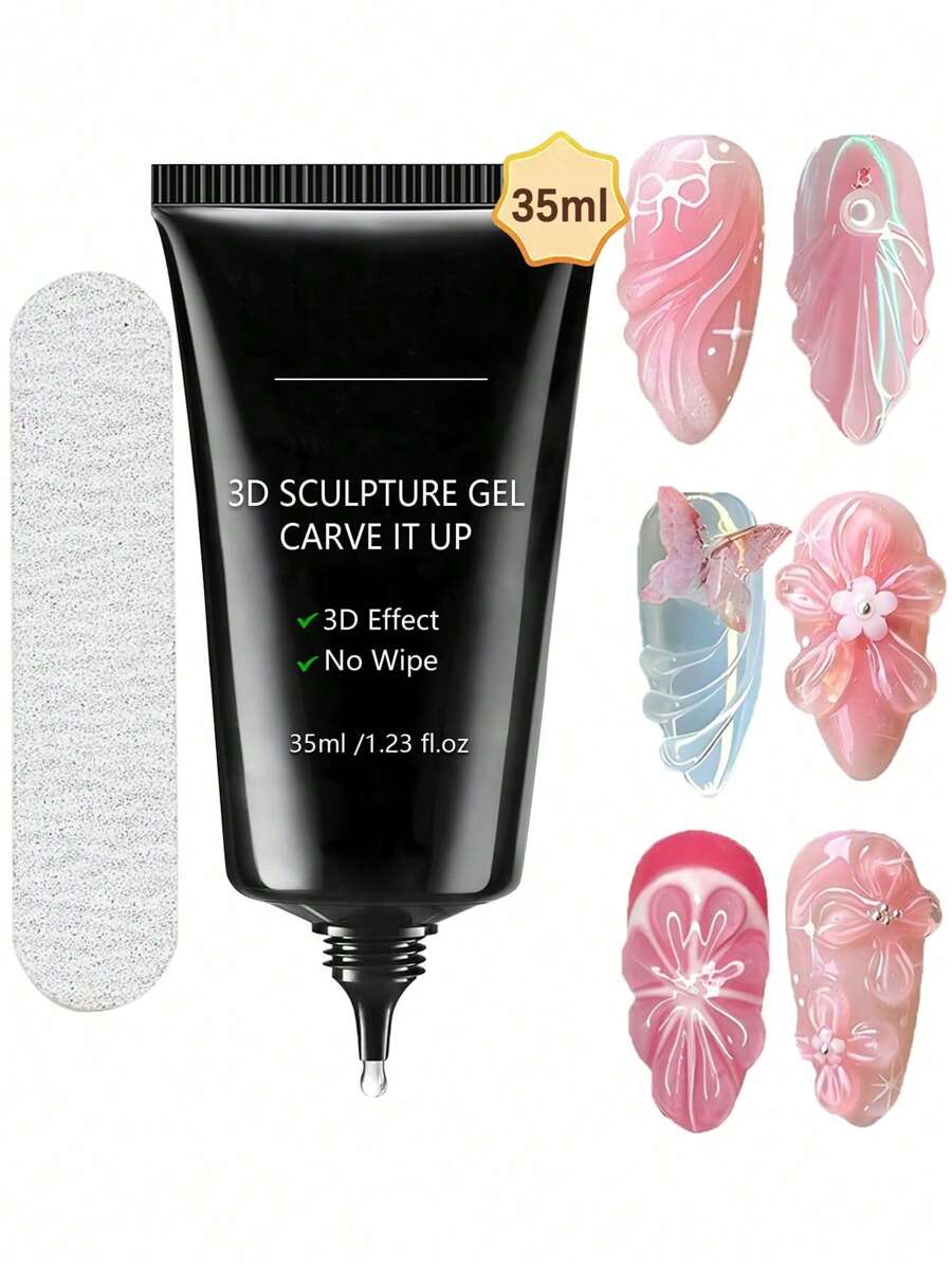 COLOURSMILE 3D Nail Gel (35ml), Super Strong GelNail Polish, Suitable For Creating 3D Nail Art, Shiny , RequiresUV/LED Lamp Curing, Beauty Gift