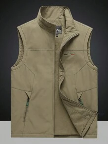 男士立领保暖衬垫背心夹克，秋冬款