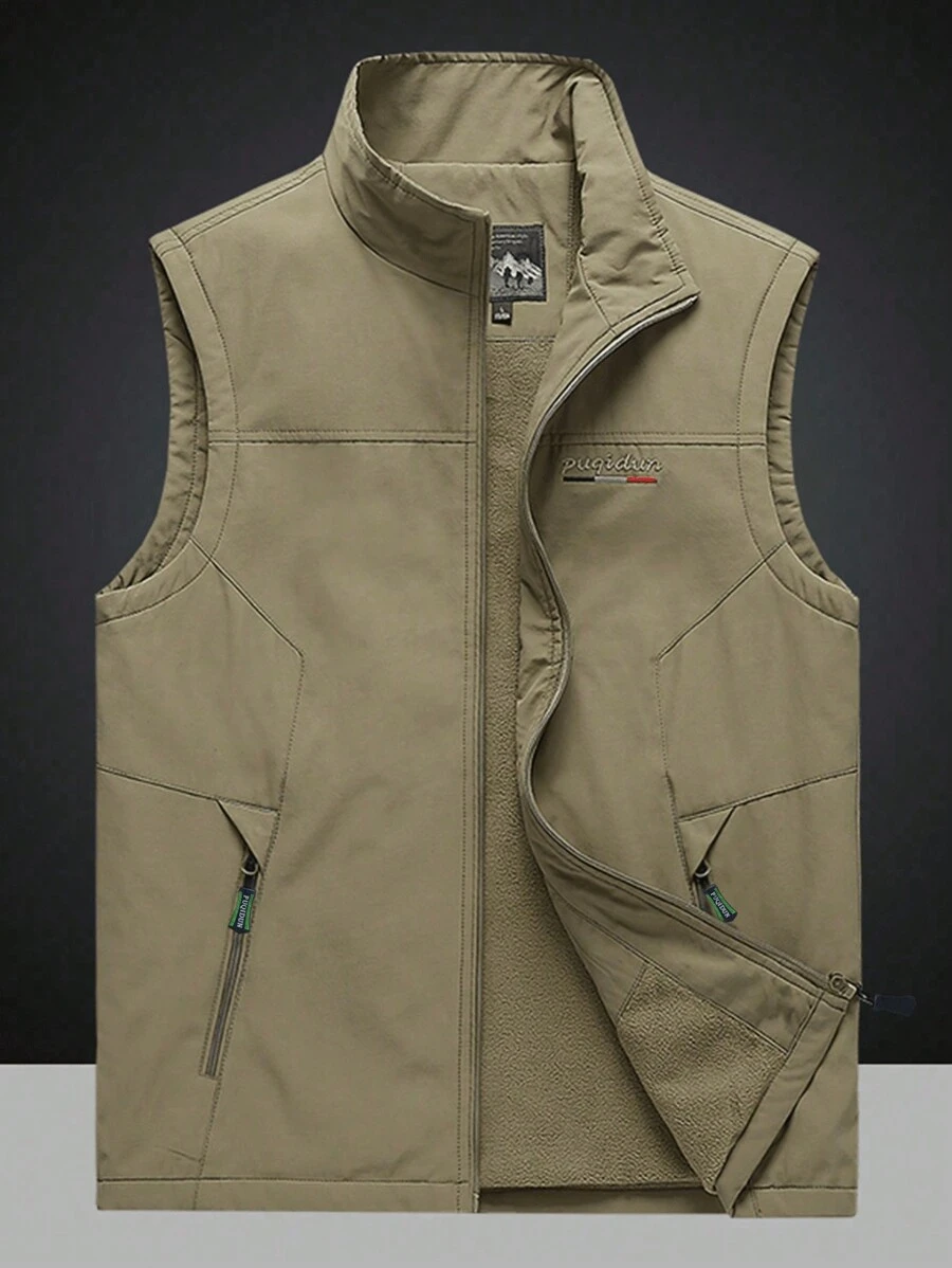 男士立领保暖衬垫背心夹克，秋冬款