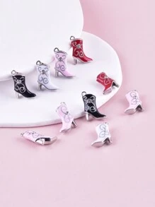 10 stuks diverse hoge hakken gevormde zinklegering geëmailleerde sieraden DIY hanger bedels