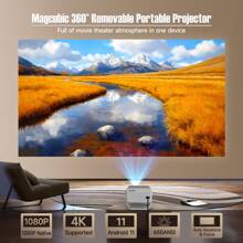 Proyector Magcubic Native 1080P 650ANSI 4K Android 11 L018 Proyector portátil desmontable de 360° con corrección automática de la inclinación, Wifi6, Wireless e5.2, Enchufe de EE. UU. - Tipo de Enchufe A USA (110-127V) - Ver 6