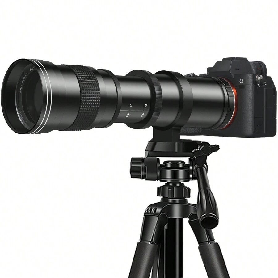 420-800mm F/8.3 Super Telephoto Lens, Manual Focus, With T-Mount, For Canon EF Nikon F-Mount Cameras