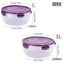 1pc/2pcs/3pcs/4pcs Purple PP Transparent Airtight Food Storage Containers, Leak-Proof Design For Fridge & Microwave - Purple - View 17