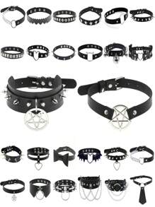 1 件朋克哥特式铆钉颈链，性感哥特式项链，适合女性日常佩戴、派对穿着、圣诞派对、创意生日、情人节、狂欢节礼物、妈妈、母亲、母亲节、礼物