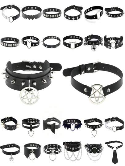 1 件朋克哥特式铆钉颈链，性感哥特式项链，适合女性日常佩戴、派对穿着、圣诞派对、创意生日、情人节、狂欢节礼物、妈妈、母亲、母亲节、礼物