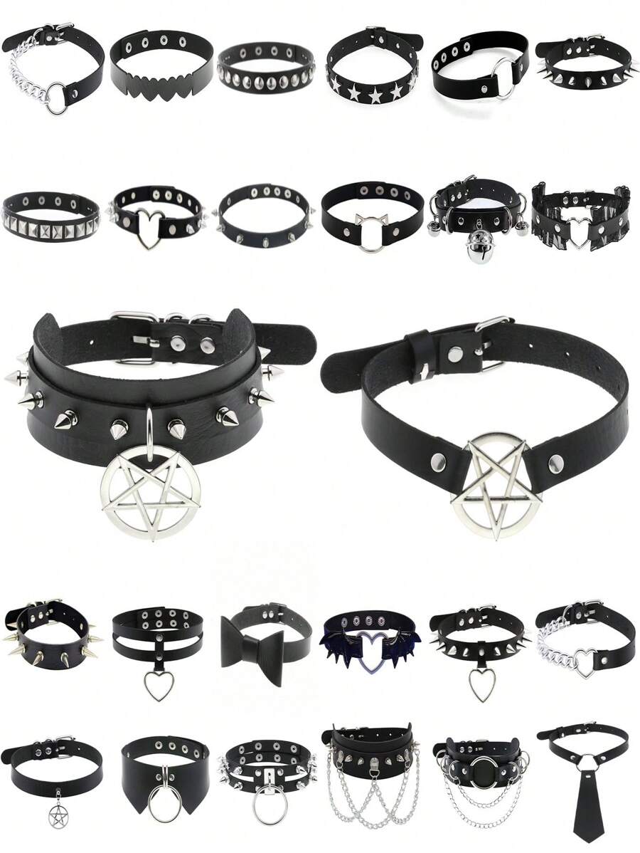 1 件朋克哥特式铆钉颈链，性感哥特式项链，适合女性日常佩戴、派对穿着、圣诞派对、创意生日、情人节、狂欢节礼物、妈妈、母亲、母亲节、礼物