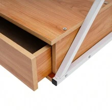 Original estante de madera para microondas de dos niveles con estante para cajones - color madera - Ver 4