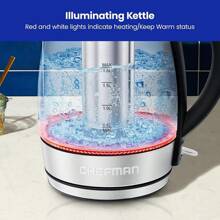 Electric Kettle, 1.8L 1500W, Hot Water Boiler, Removable Lid For Easy Cleaning, Auto Shut Off, Boil-Dry Protection, Stainless Steel Filter, , Borosilicate Glass Electric Tea Kettle - Stainless Steel - View 7