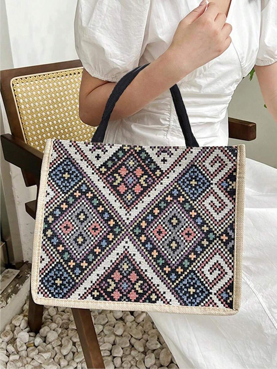 Túi tote đeo vai nữ phong cách retro sức chứa lớn - Nhiều màu - Xem 1