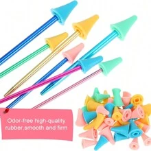 20pcs Colorful Knit Knitting Needles Point Protectors 2 Sizes Needle Tip Stoppers For Knitting Craft,Quilting, DIY Art And Sewing