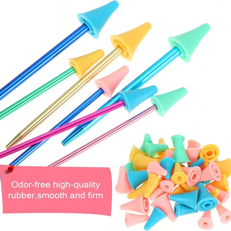 20pcs Colorful Knit Knitting Needles Point Protectors 2 Sizes Needle Tip Stoppers For Knitting Craft,Quilting, DIY Art And Sewing - Multicolor - View 4