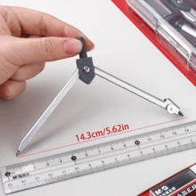 1 Set Pencil Case Kit, Drawing & Drafting Tools For Middle School Students, Includes Ruler And Other Stationery Supplies For Exam And Design Use - Multicolor - View 8