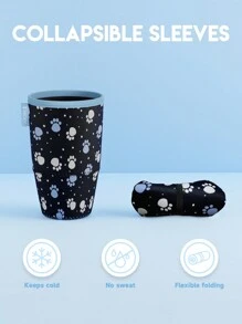Meoky 3 Pack Reusable Sleeves untuk Es Kopi & Gelas Soda, Insulated Neoprene Sleeves untuk Minuman Dingin & Panas - Hitam - View 4