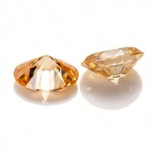 1pc High Quality Moissanite Asymmetric Egg Shape Green Colorless Loose Stone, VVS Clarity, Suitable For Jewelry Making - Champagne - View 5